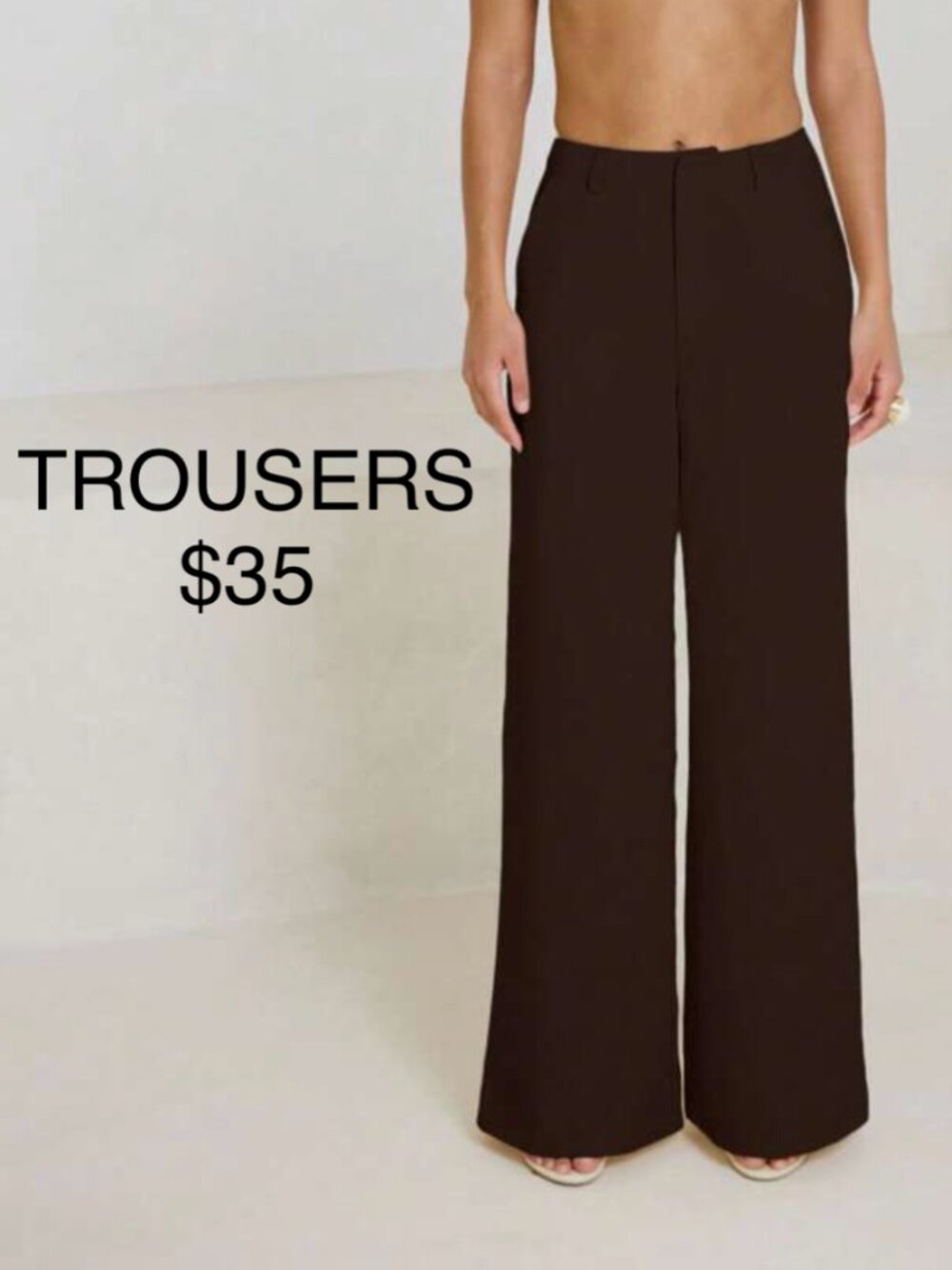 Deep Brown Hgh Waisted Tailored Trousers NWOT